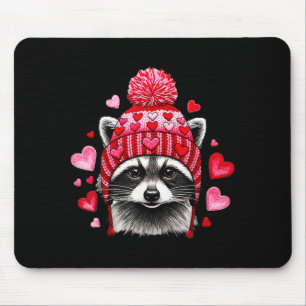 Raccoon Valentines Day Funny Feral Raccoon Love He Mouse Mat