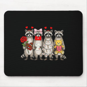 Raccoon Valentines Day Funny Feral Raccoon Love He Mouse Mat