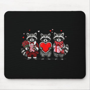 Raccoon Valentines Day Funny Feral Raccoon Love He Mouse Mat