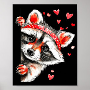 Raccoon Valentines Day Funny Feral Raccoon Love He Poster
