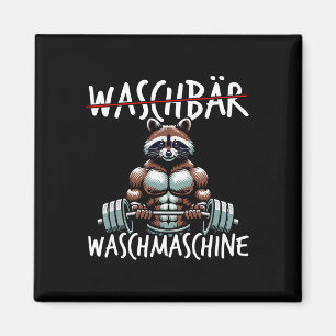 Raccoon Washing Machine Raccoon Fitness Bodybuildi Magnet