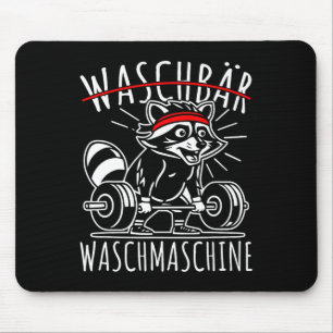 Raccoon Washing Machine Raccoon Fitness Bodybuildi Mouse Mat
