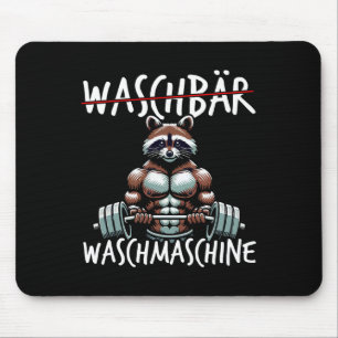 Raccoon Washing Machine Raccoon Fitness Bodybuildi Mouse Mat