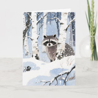 Raccoon Winter Card