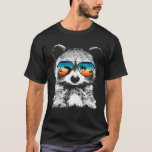 RACCOON With Glasses Sunglasses Retro Style T-Shirt<br><div class="desc">RACCOON With Glasses Sunglasses Retro Style. Funny campers vacation tee makes great birthday,  Hanukkah,  New Year,  Anniversary,  Baby Shower,  Thanksgiving or Xmas Christmas gift for camping adventure fishing,  hiking,  hikers or hunting lovers,  animal lovers</div>