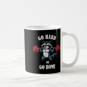 Raccoon Workout Lifting Weights Doing Squats Funny Coffee Mug