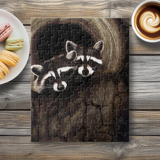 Raccoons Brown Cute Tree Jigsaw Puzzle (Creator Uploaded)
