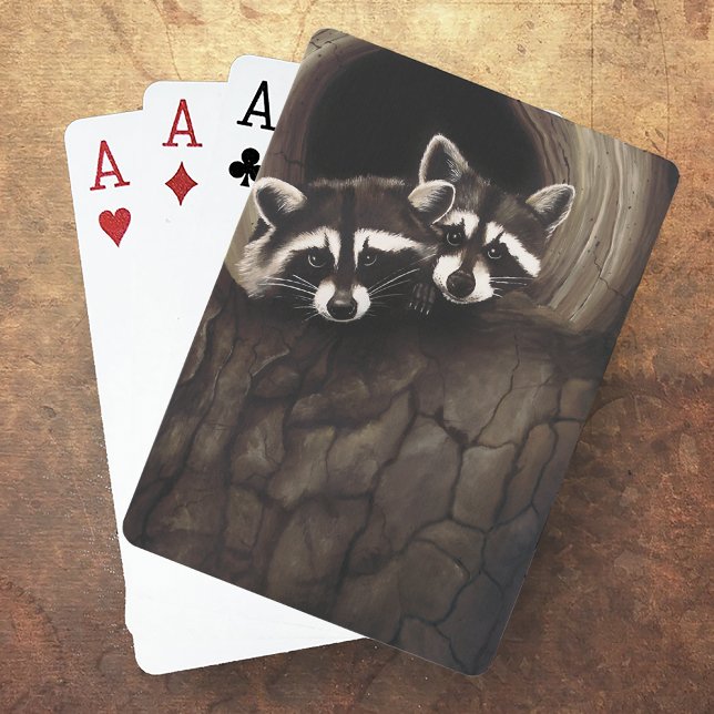 Raccoons Brown Cute Tree Playing Cards (Creator Uploaded)
