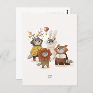 Raccoons by Alexandra Dikaia Postcard