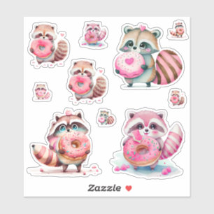 Raccoons Eating Doughnuts