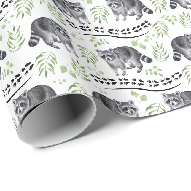 Raccoons Gift Wrapping Paper (Roll Corner)