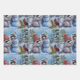 Raccoons & Wildlife Wrapping Paper Sheet