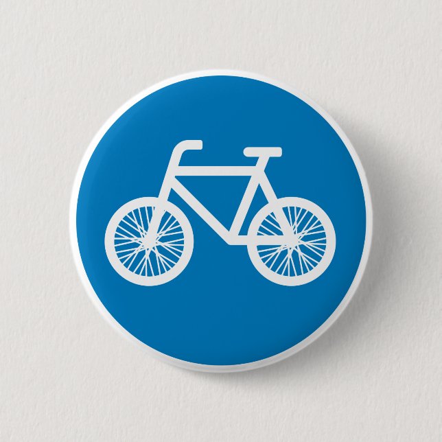 Race a bicycle 6 cm round badge (Front)