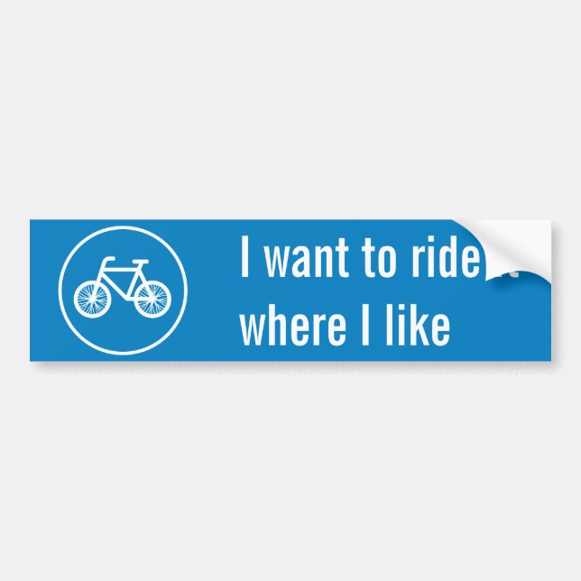 Race a bicycle bumper sticker (Front)