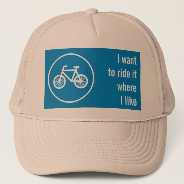 Race a bicycle trucker hat (Front)