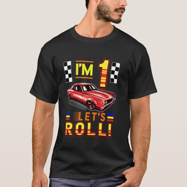Race Car 1st Birthday Toddler Boy Racing 1 Year Ol T-Shirt (Front)