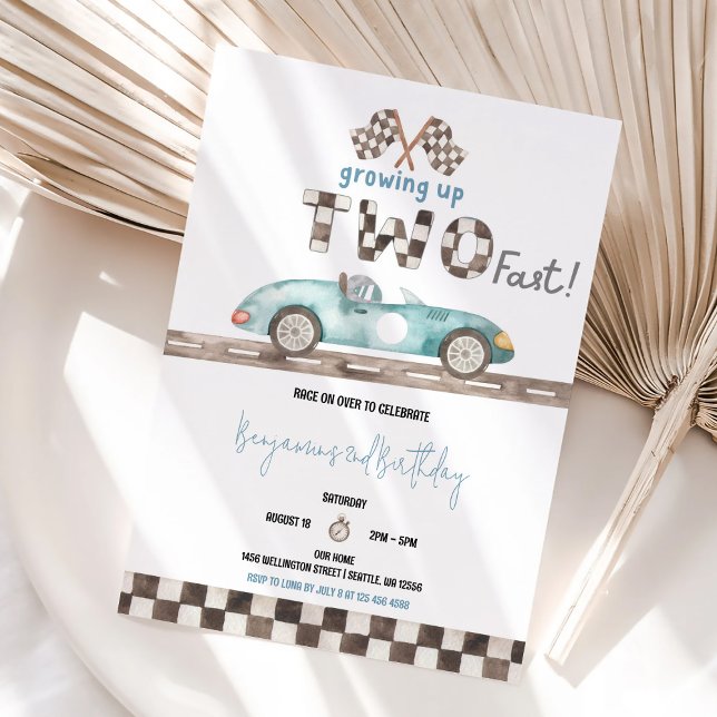 Race Car 2nd Birthday Invitation (Creator Uploaded)