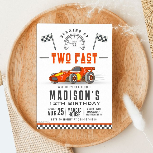 Race Car 2nd Birthday Party Editable Invitation (Race Car 2nd Birthday Party Editable Invitation
)
