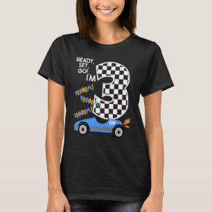 Race Car 3rd Birthday Party Racing Car Driver 3 Bi T-Shirt