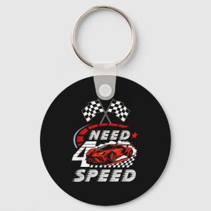 Race car 4th birthday boy need four speed 4 years key ring