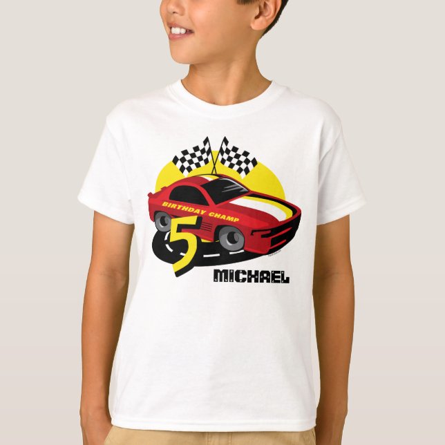 Race Car 5th Birthday Shirt (Front)