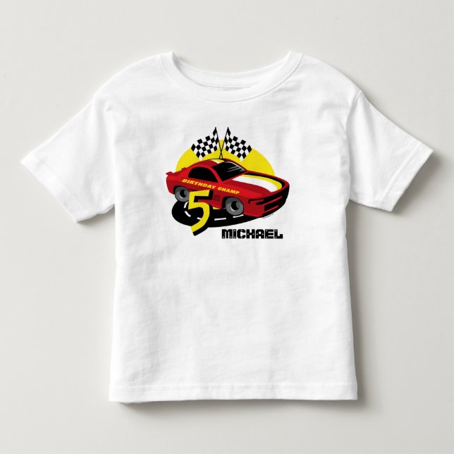 Race Car 5th Birthday Shirt (Front)