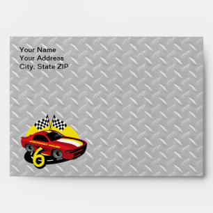 Race Car 6th Birthday Envelope