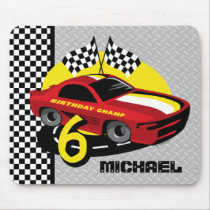 Race Car 6th Birthday Mousepad