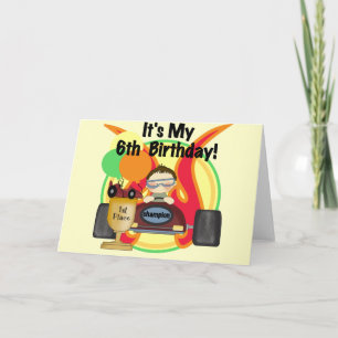 Race Car 6th Birthday Tshirts and Gifts Card