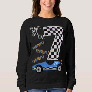Race Car 7th Birthday Party Racing Car Driver 7 Bi Sweatshirt