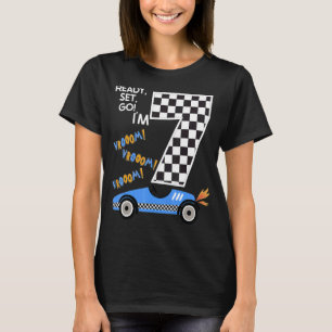 Race Car 7th Birthday Party Racing Car Driver 7 Bi T-Shirt