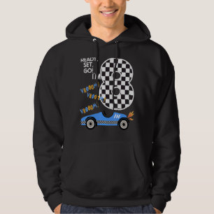 Race Car 8th Birthday Party Racing Car Driver 8 Bi Hoodie