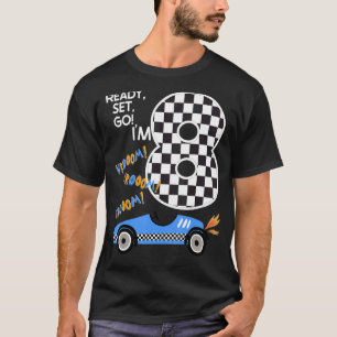 Race Car 8th Birthday Party Racing Car Driver 8 Bi T-Shirt