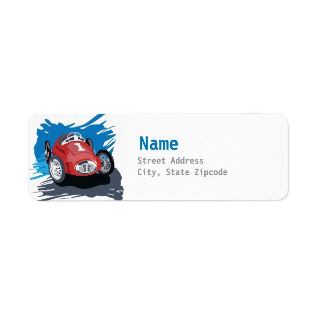 Race Car Address Label (Front)