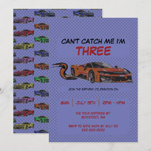 Race Car Any Age Birthday Invitation