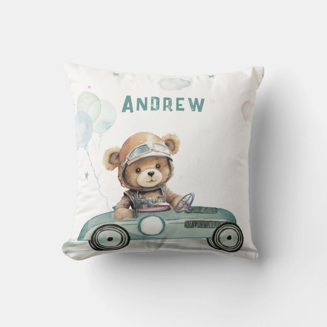 Race Car Baby Bear Cushion (Front)