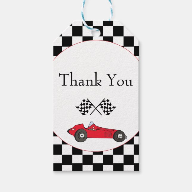 Race Car Baby Shower Gift Tags (Front)