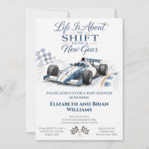 Race Car Baby Shower Invitation 