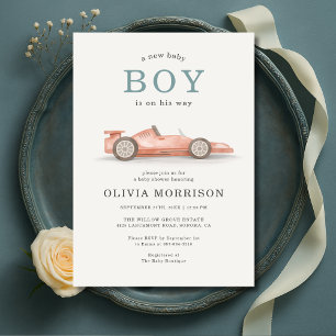 Race Car Baby Shower Invitation