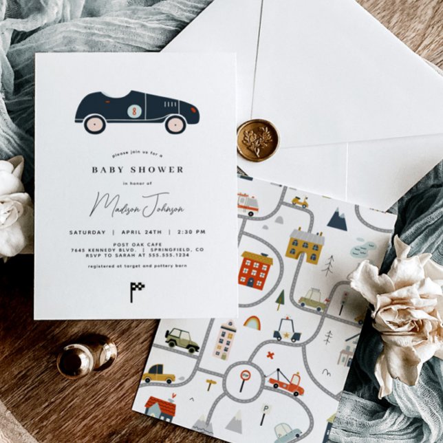 Race Car Baby Shower Invitation (Creator Uploaded)