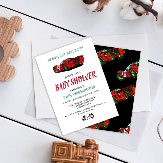 Race Car Baby Shower Invitation (Creator Uploaded)