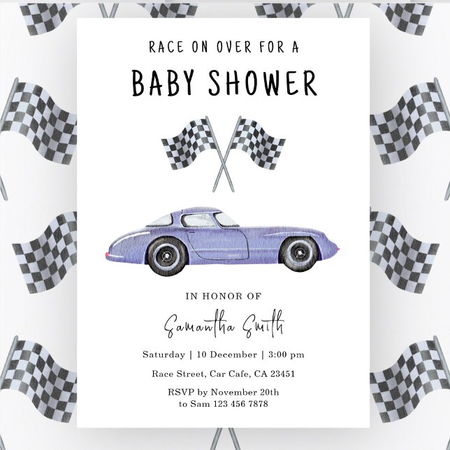 Race Car Baby Shower Invitation (Creator Uploaded)