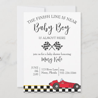 Race Car Baby Shower Invitation