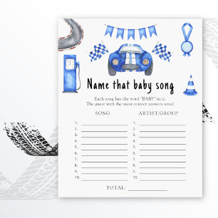 Race car baby shower Name that Baby Song