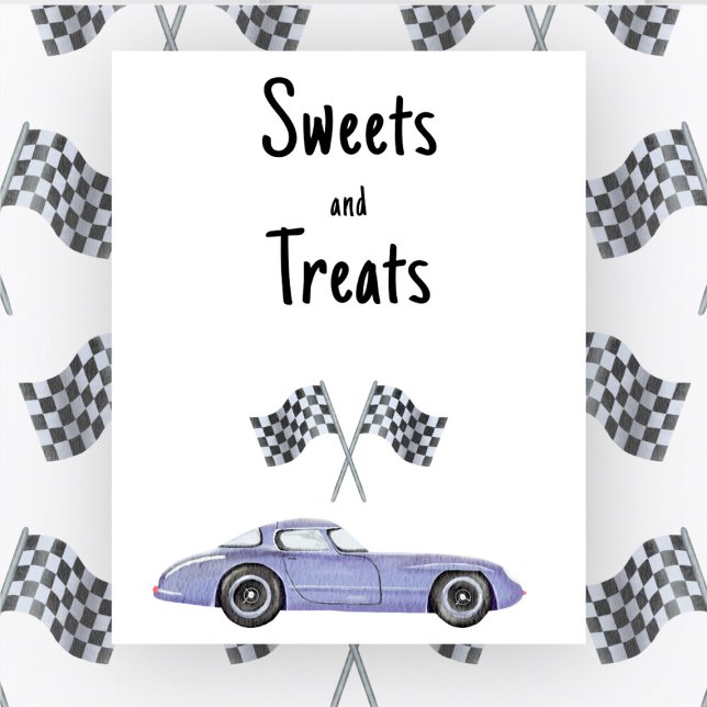 Race car baby shower Sweets and treats Poster (Creator Uploaded)
