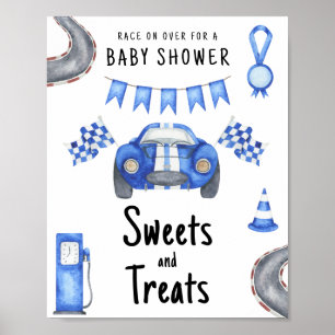 Race car baby shower Sweets and treats Poster