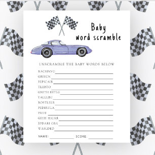 Race car - Baby Word Scramble Game