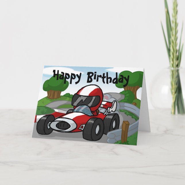 Race Car Birthday Card (Front)