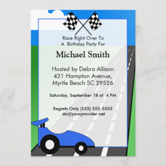 Race Car Birthday Invitation
