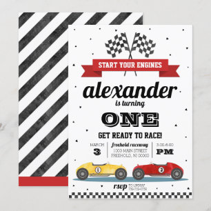Race Car Birthday Invitation